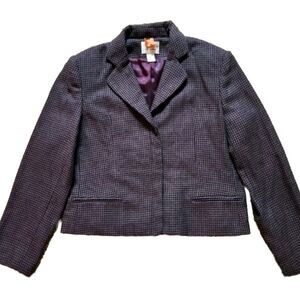 VTG Field Manor Modern Classics wool blazer Size 14 Colors purple blue blend